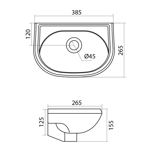 Раковина подвесная (38,5х26,5) Santek Бриз 40 1WH110439