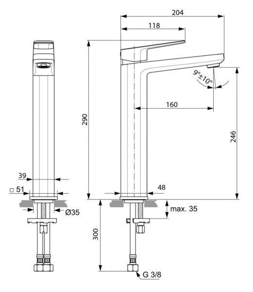 Смеситель для раковины Ideal Standard Tonic II Vessel A6329AA