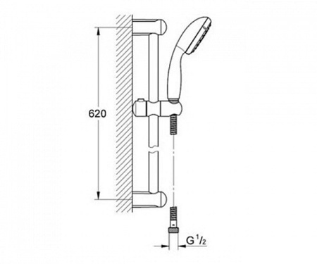 Душевой набор (гарнитур) Grohe BauClassic 124404 хром