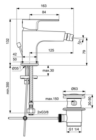 Смеситель для биде Ideal Standard Cerafine D BC691AA