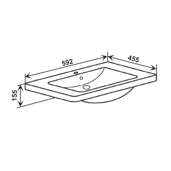Раковина Runo мебельная SoloGrande Omega 60 (УТ000001837)