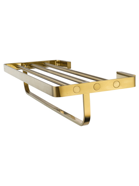 Полотенцедержатель с полкой WONZON & WOGHAND LOTTE, брашированное золото WW-8381A-BG