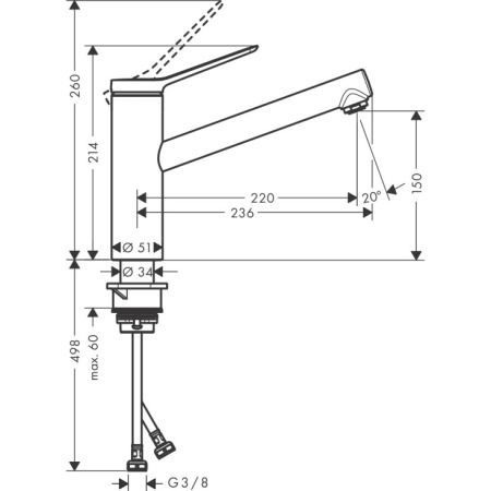Смеситель для кухни Hansgrohe Zesis M33 74802670, черный матовый