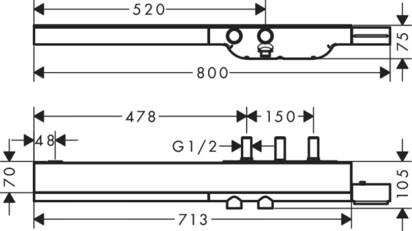 Термостатический смеситель для ванны Axor ShowerSolutions 45440820