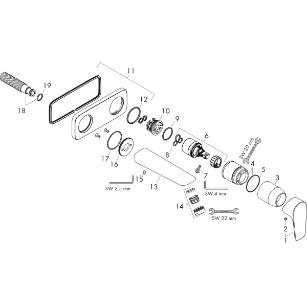 Смеситель для раковины встраиваемый Hansgrohe Talis E 71734700 белый матовый