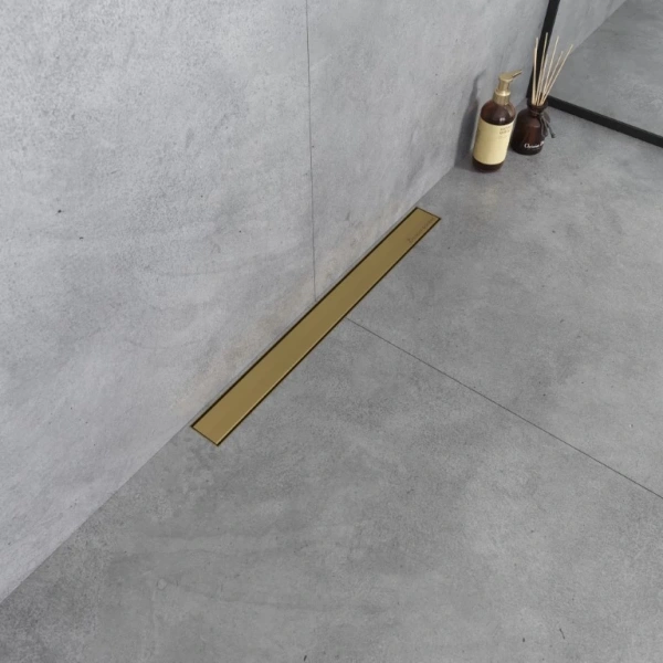 Душевой трап (лоток) Boheme Premium Linear 982-60-MG 60 см, с решеткой, 2 в 1 под плитку, золотой матовый