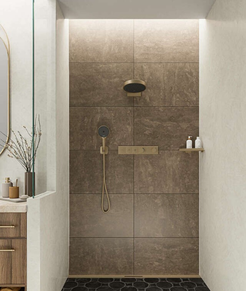 Термостат для душа на 2 потребителя Hansgrohe RainSelect 15380140 шлифованная бронза