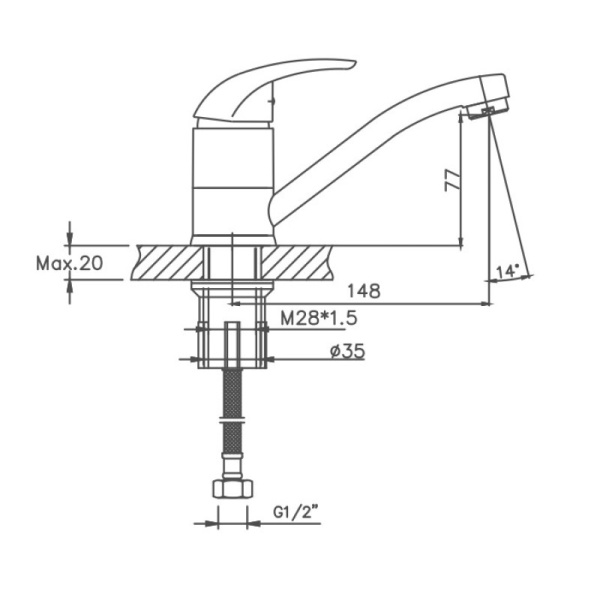 Смеситель для кухни Cron CN4529-2