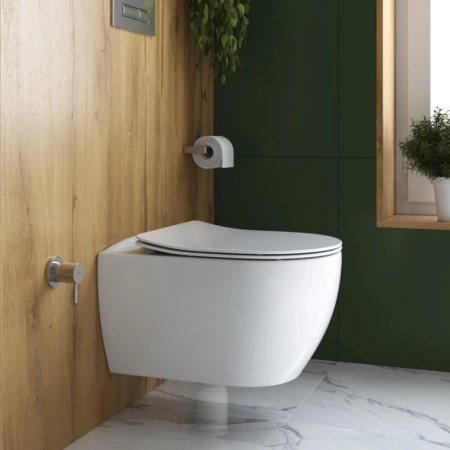 Унитаз подвесной безободковый с функцией бидк CEZARES Comfort CZR-191-TH/BS