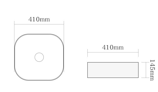 Раковина накладная (41х41) SantiLine SL-1106MB