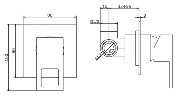 Смеситель для душа Cezares Molveno MOLVENO-DIM-01-Cr