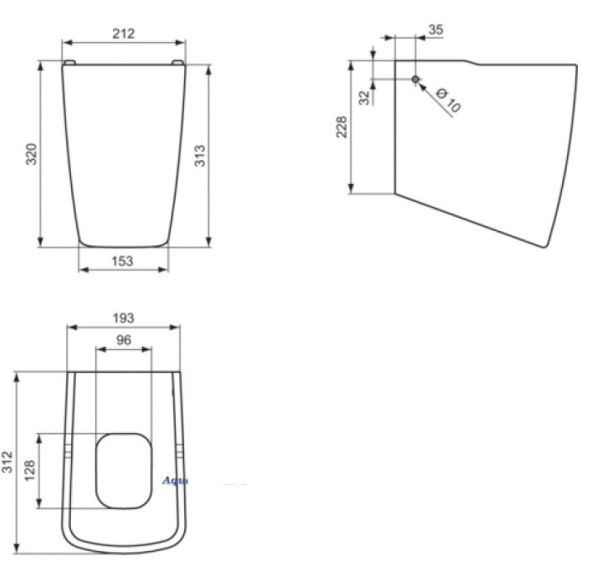 Полупьедестал для раковины Ideal Standard Tonic II T429301 Полупьедестал для раковины Ideal Standard Tonic II T429301
