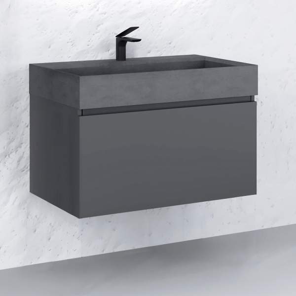 Тумба RAVAL Facet 80 подвесная Антрацит Fac.01.80/P/A/RL