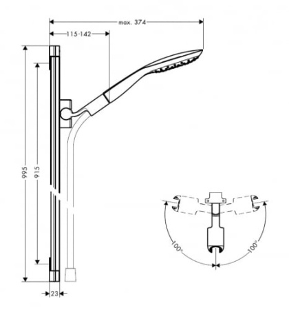 Душевой гарнитур HANSGROHE PuraVida 150 3jet 27853000