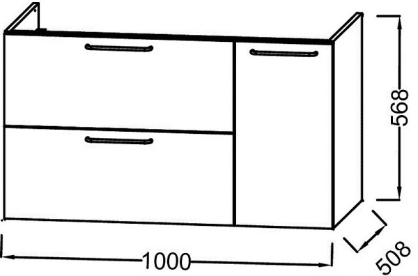 Тумба под раковину Jacob Delafon Odeon Rive Gauche 100 EB2544-R5-E52