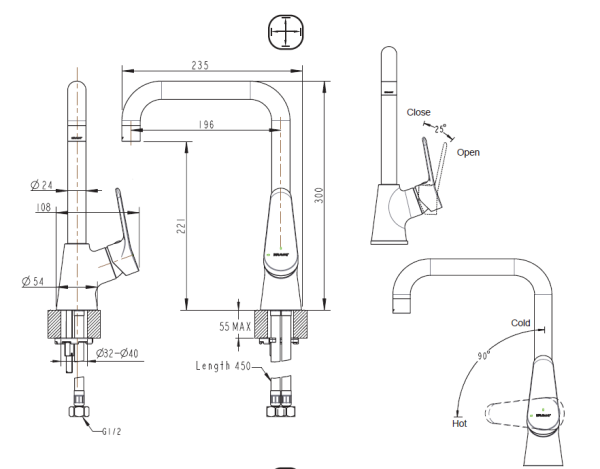Смеситель для кухни Bravat Eco F7111147C-1