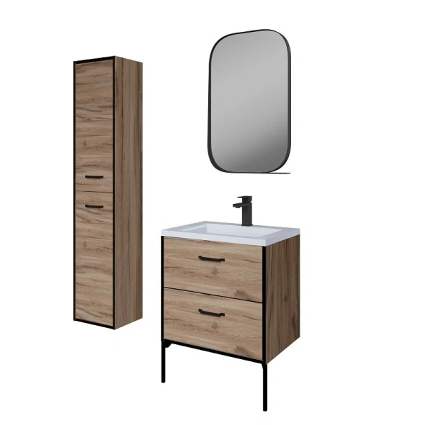 Зеркало (53,5х83,5) Grossman Неро 205003 с полкой черное