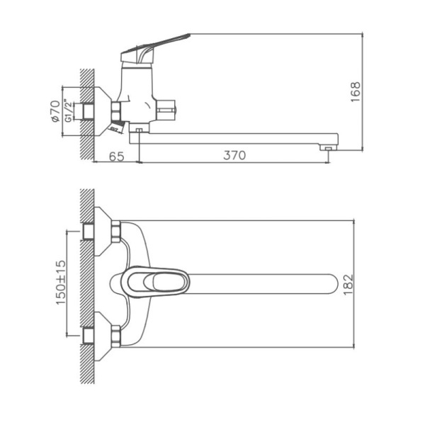 Смеситель для ванны Cron CN2237 Смеситель для ванны Cron CN2237