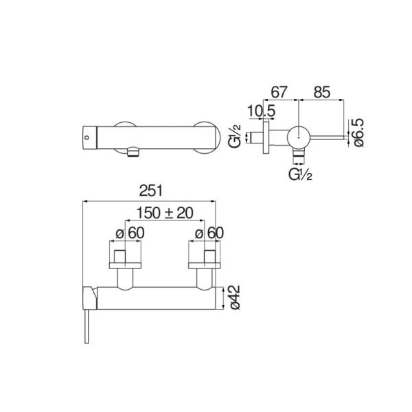 Смеситель для душа Nobili Velis VE125130RCP