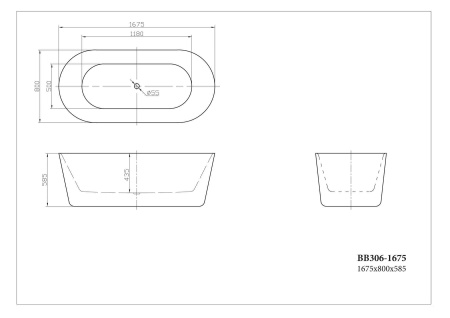 Акриловая ванна (168x80) BelBagno BB306-1675