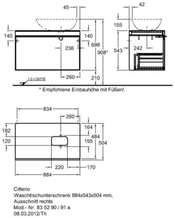Тумба под раковину Keramag Design Citterio 835291000