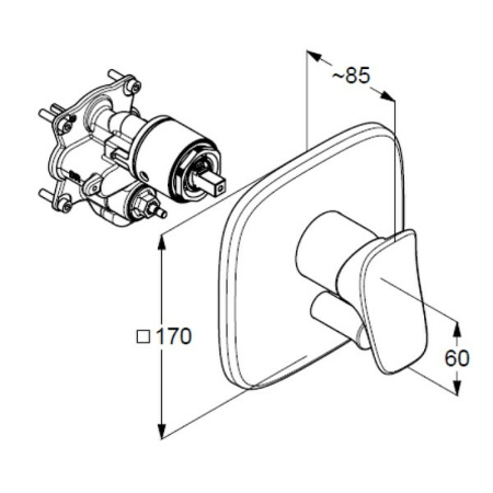 Встраиваемый смеситель для ванны Kludi Ambienta 536500575
