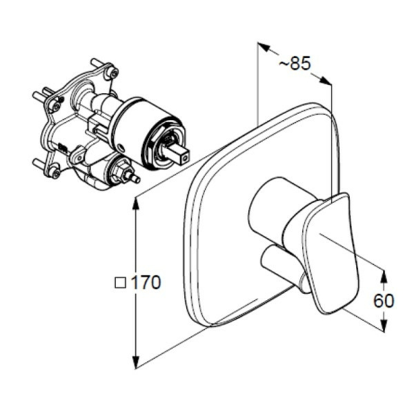 Встраиваемый смеситель для ванны Kludi Ambienta 536500575