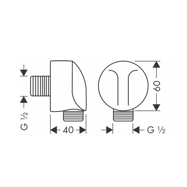 Подключение для душевого шланга Hansgrohe Fixfit E 27454990 полированное золото