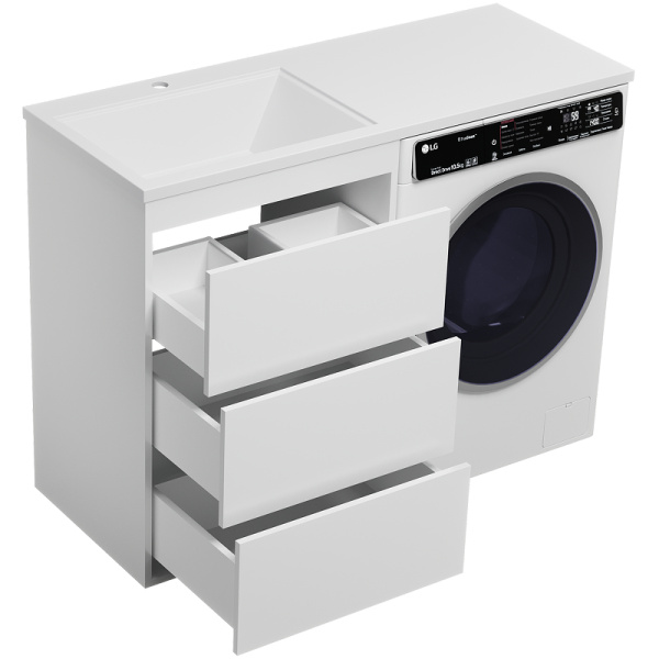 Тумба с раковиной под стиральную машину Brevita Grafit 60  УТ000014841