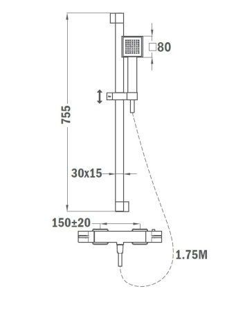 Душевой набор с термостатом Teka Soller 852020220