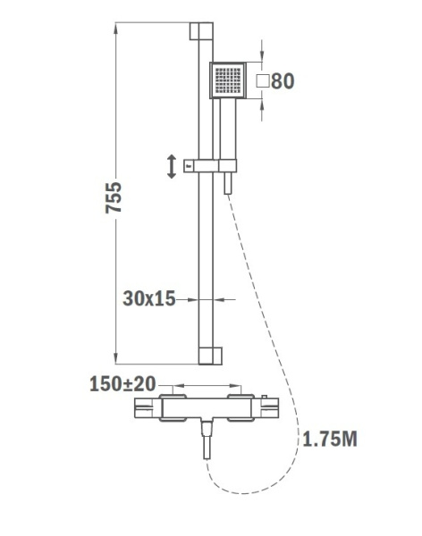 Душевой набор с термостатом Teka Soller 852020220