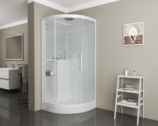 Душевая кабина (100х100) Grossman  GR160 раздвижная, белый, прозрачный