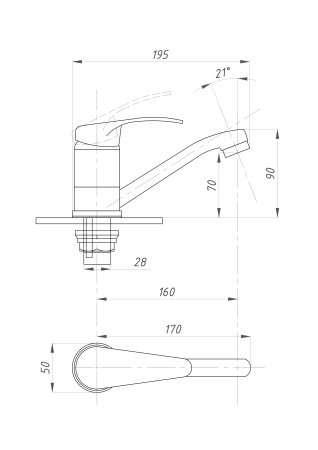Смеситель для кухни ПСМ-Профсан КОМПЛЕКТАЦИЯ