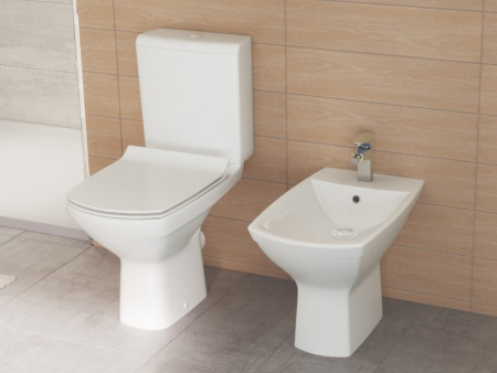 Унитаз напольный безободковый Cersanit CARINA Clean On 011 3/5 DPL EO slim S-KO-CAR011-3/5-COn-S-DL-w