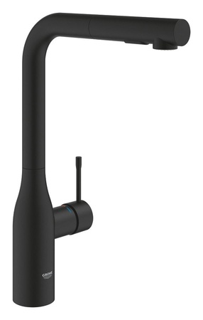 Смеситель для мойки выдвижной L-излив Essence Grohe 30504KF0 (черный матовый)