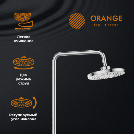 Душевая система Orange Thermo T02S3-911cr термостат с изливом, хром