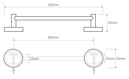 Полотенцедержатель 655 мм Bemeta Omega 104104042