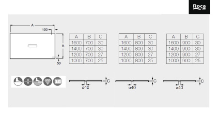 Душевой поддон Roca Helios 100X70 Light Aged Wood AP2013E82BC0180P