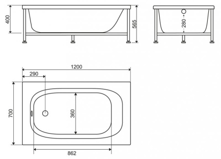 Акриловая ванна BelBagno BB101-120-70