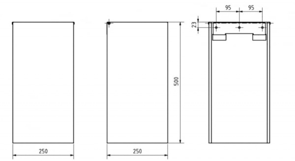 Квадратная мусорная корзина 25 л Bemeta Hotel 101915115