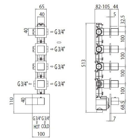 Смеситель для ванны Bossini Cube Z032208.030 хром