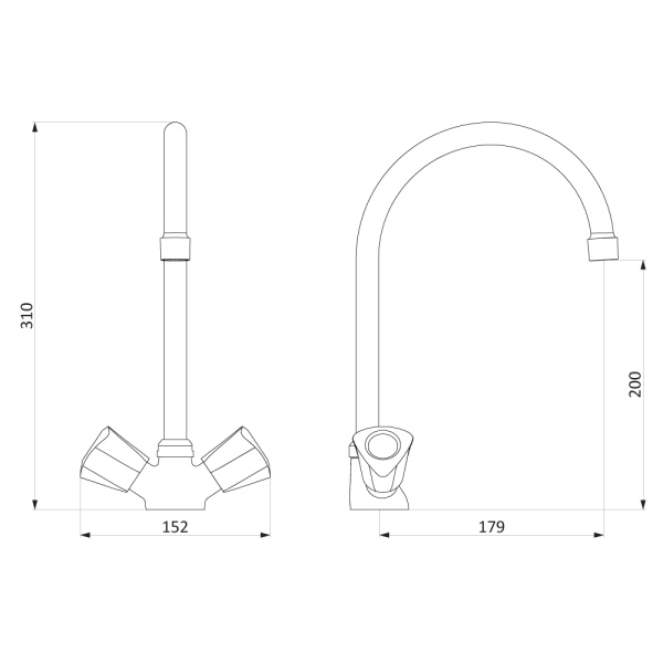 Смеситель для кухни Damixa RedBlu Object 340000000 Смеситель для кухни Damixa RedBlu Object 340000000