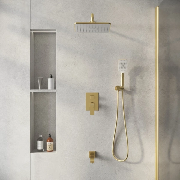 Душевая система скрытого монтажа Grossman Classic 501.K35.04.320 золото сатин Душевая система скрытого монтажа Grossman Classic 501.K35.04.320 золото сатин