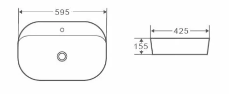Раковина накладная (59,5х42,5) Grossman  GR-3027, белый