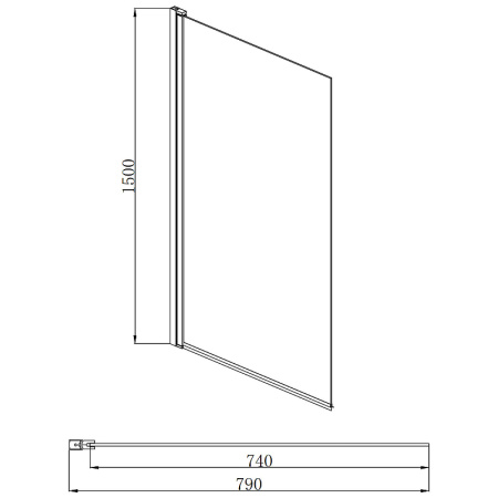 Шторка на ванну Aquatek (80х150) AQ DEL SBA 08015CH