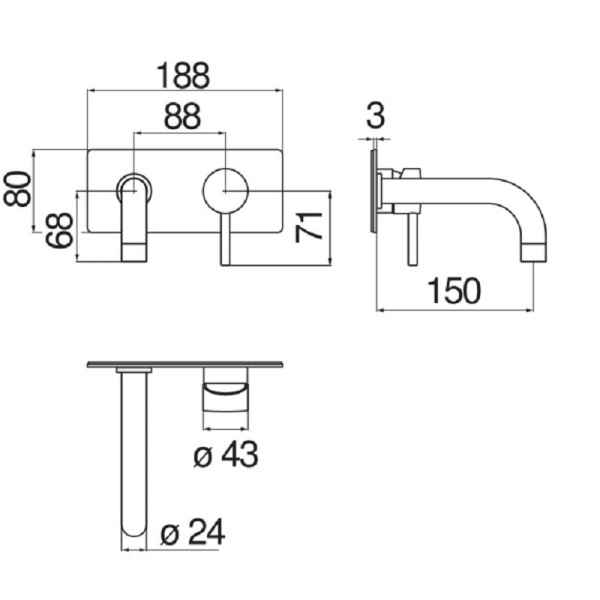 Смеситель для раковины Nobili Live LV00198BM