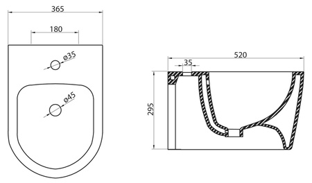 Биде подвесное BelBagno MARINO BB105BH