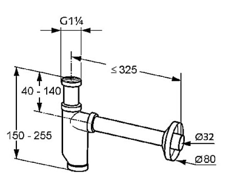 Сифон для раковины KLUDI ESPRIT 1001305-40