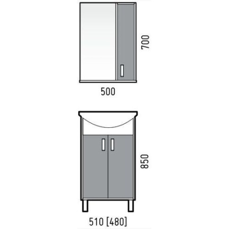 Зеркальный шкаф (50х70) Corozo Колор 50 SD-00001031