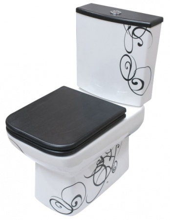 Унитаз компакт DELLA Quattro Wood (024) джаз черный (DE51109002410)